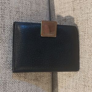 Tiffany & Co. Bifold Card Holder/Wallet Used Black/Tiffany Blue Used